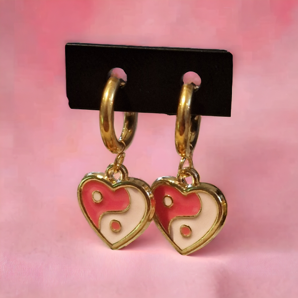 Yin en yang hearts Roze